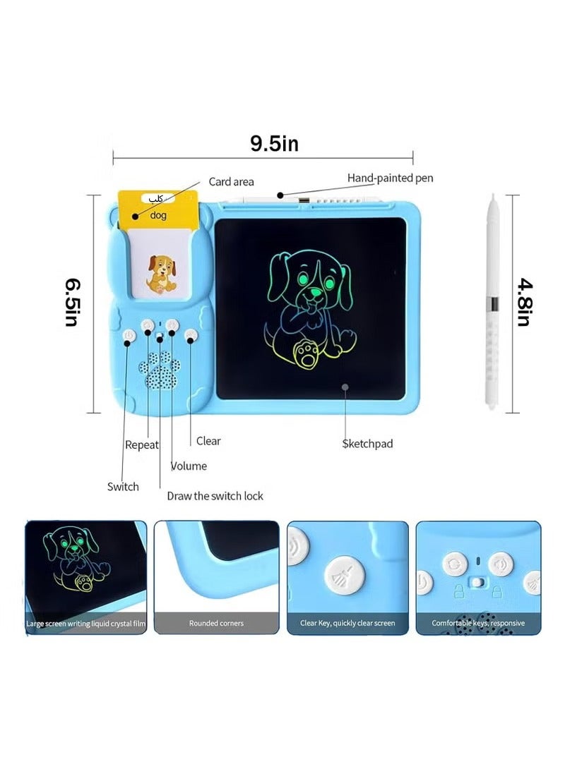 Early Childhood Education Drawing Board, 255 Arabic English Voice Flashcards,510 contentsLearn words toys， Talking Flashcards with Sound Effects, LCD Writing Board Education LearningDrawing board - Image 2