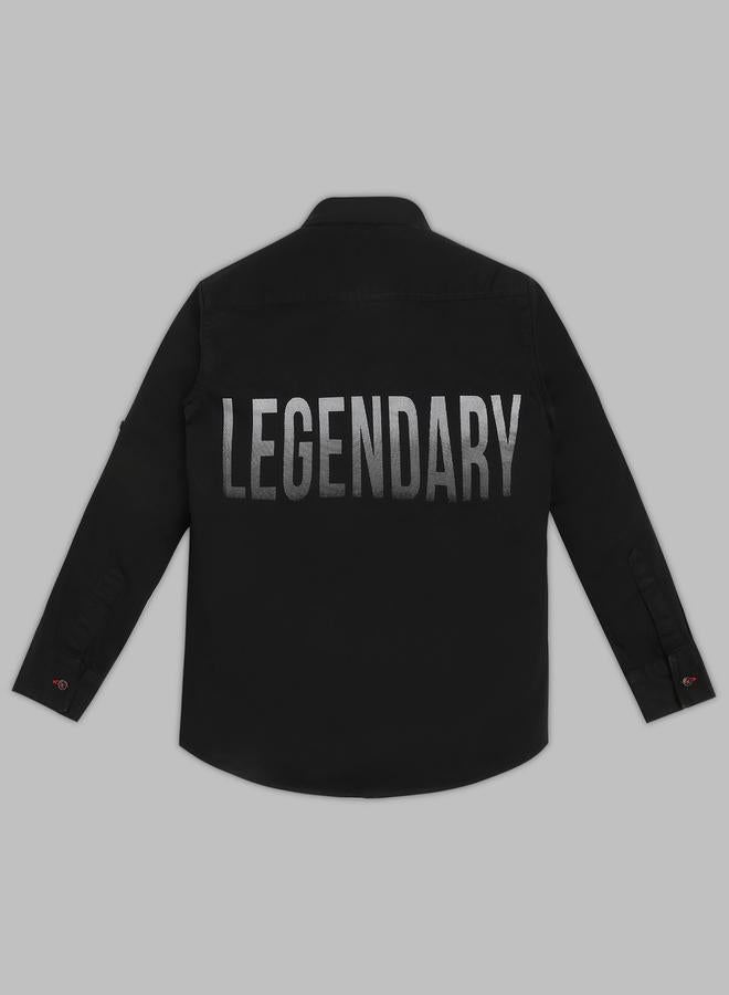 Infinity Kids Black Solid Long Sleeve Shirt - Image 4