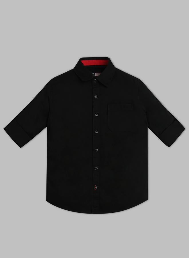 Infinity Kids Black Solid Long Sleeve Shirt - Image 2