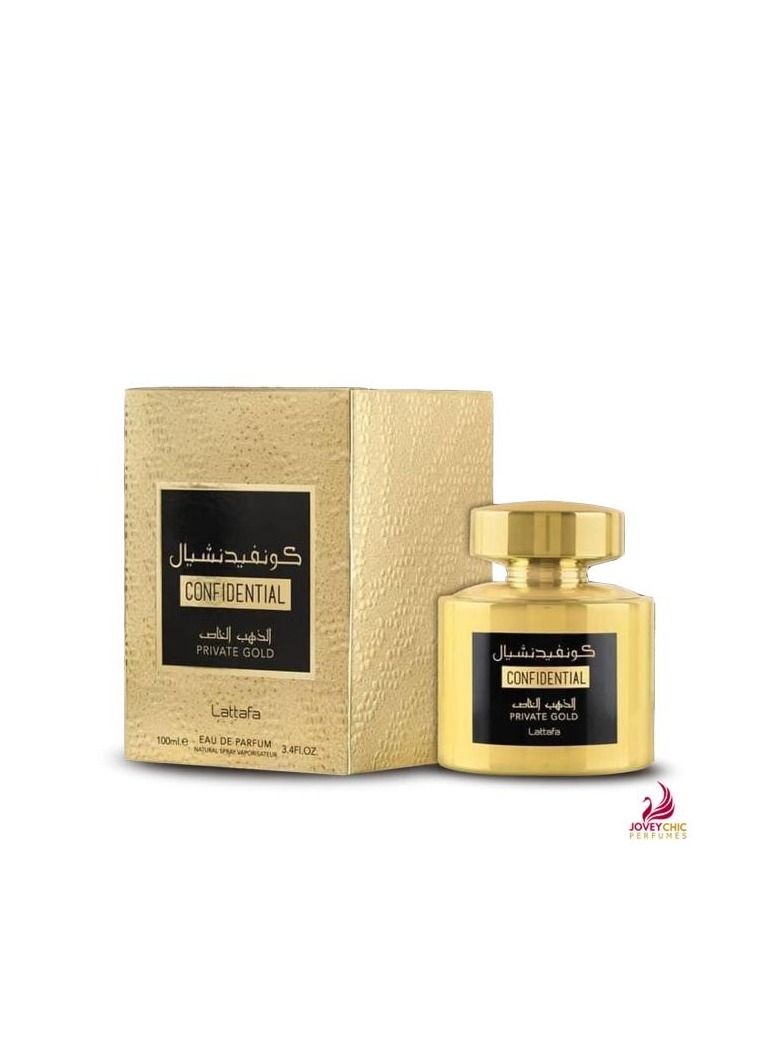 Lattafa Confidential Private Gold By Lattafa For Unisex EDP 100ml - Image 2