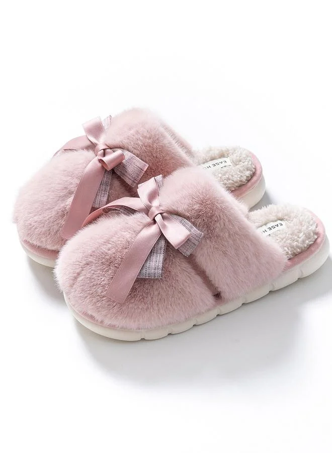 تايك تو شبشب منزلي وردي بوبرة ناعمة وفيونكة