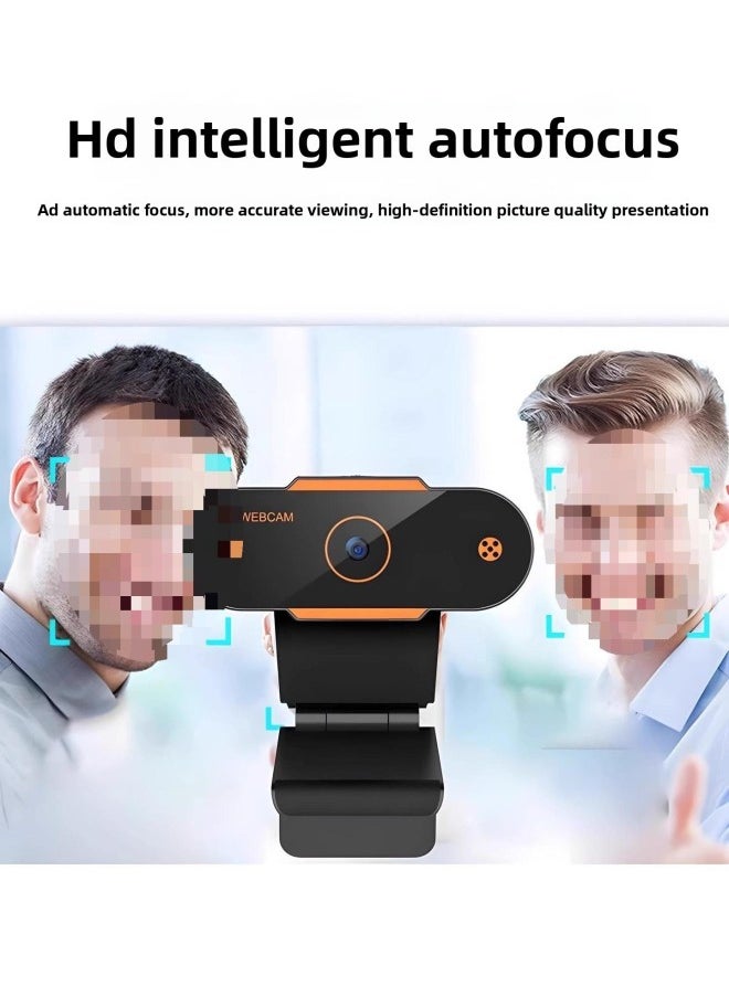Generic - Computer Camera Desktop Home Notebook USB External Live HD With Microphone Microphone Integrated External-Color:Upgraded Version-orange★Full Hd 1080p [autofocus + Built-in Microphone] Comes With Triangular Stand - Image 1