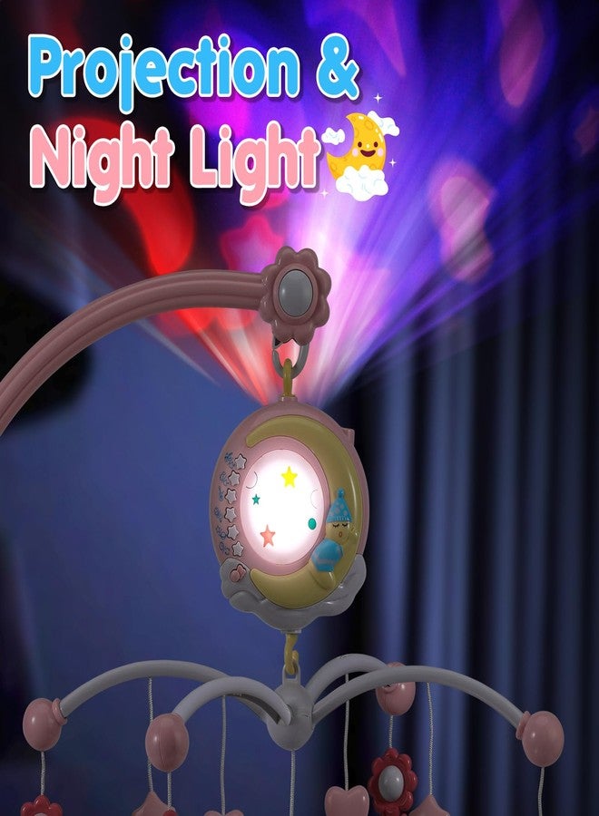 BOBXIN Baby Musical Crib Mobile for Bassinet with Projector and Night Light,150 Music,Timing Function,Take Along Mobile Musical Box and Rattle,Toy for Newborn Girls Boys - Image 3