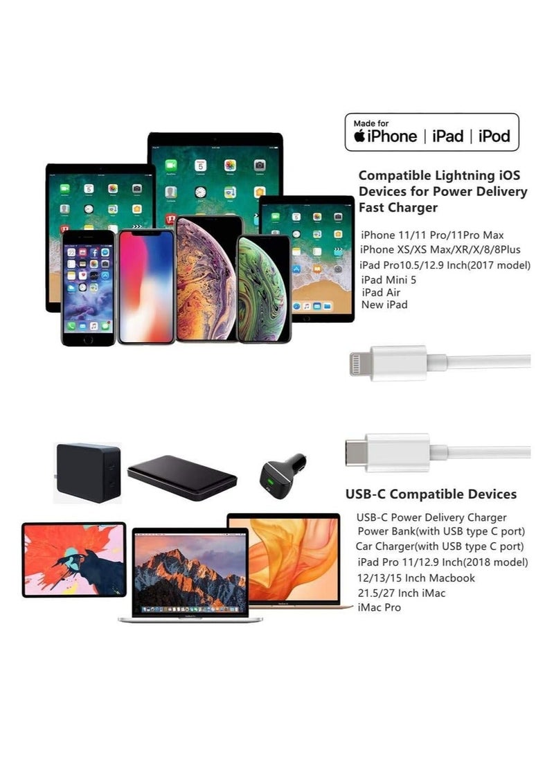 Generic - USB C to Lightning Cable 6.6ft [Apple MFi Certified] PD Fast Charging and Hi-speed Syncing Cord Compatible with iPhone X/XS/XR/XS MAX/8/8 Plus, iPad Pro 2017 - Image 1