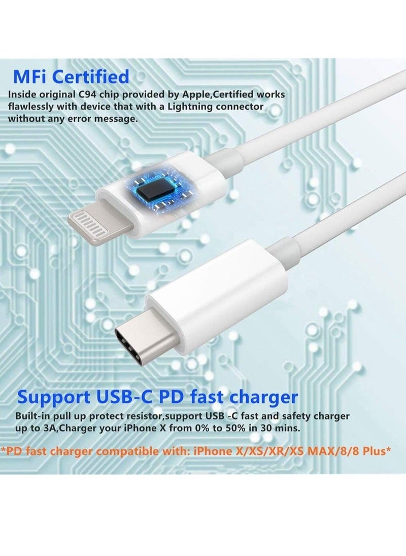 Generic - USB C to Lightning Cable 6.6ft [Apple MFi Certified] PD Fast Charging and Hi-speed Syncing Cord Compatible with iPhone X/XS/XR/XS MAX/8/8 Plus, iPad Pro 2017 - Image 1