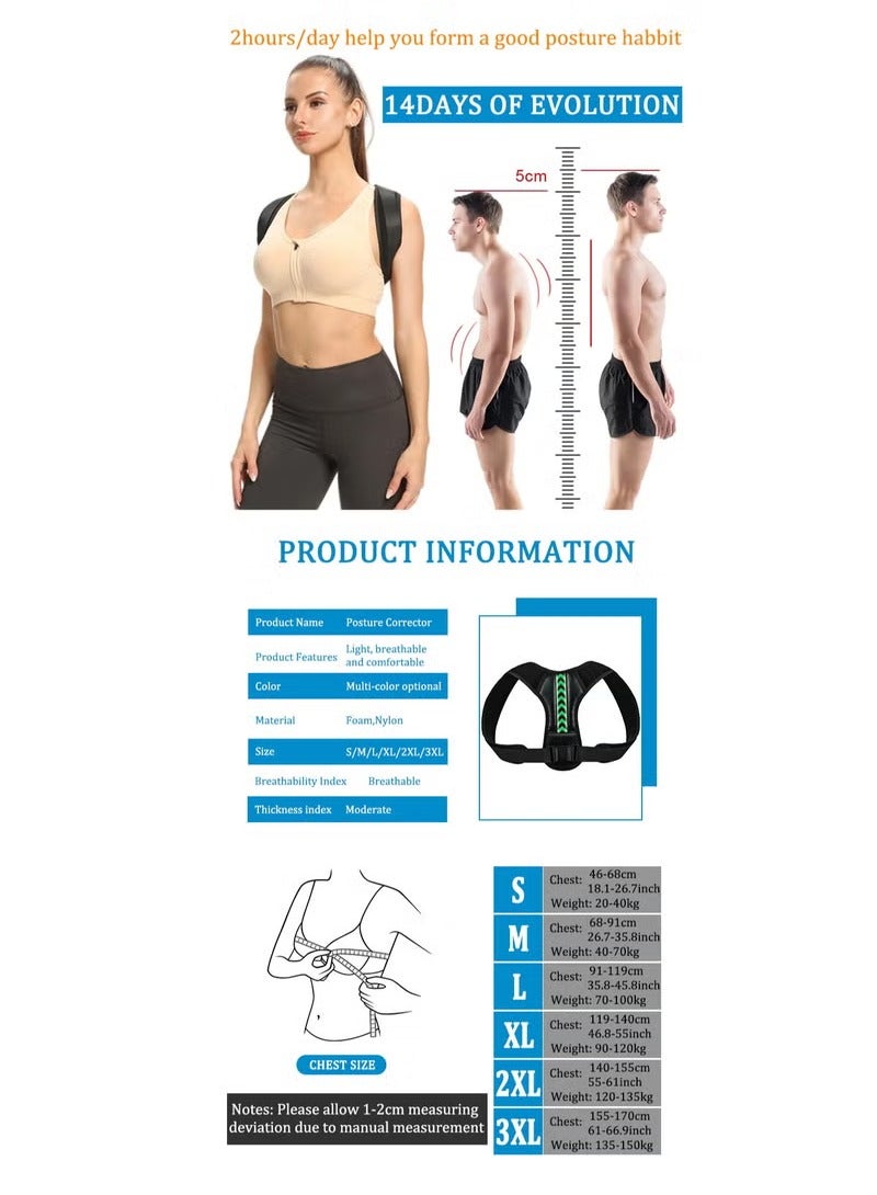 Back Support Brace and Posture Correction Strap （L） - Image 3