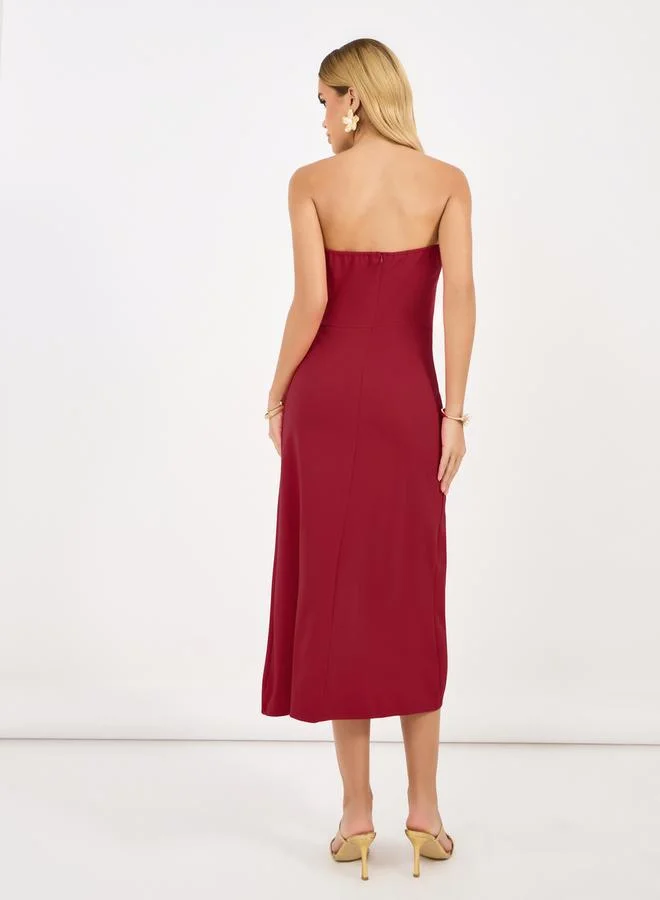 Styli Strapless Midi Dress