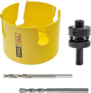 ENGTOOL MaxTool 3PCs 3-3/4" TCT Hole Saw 95mm Carbide Tip Holesaw Arbored for Cut Asphalt Brick Concrete Gypsum - Image 1