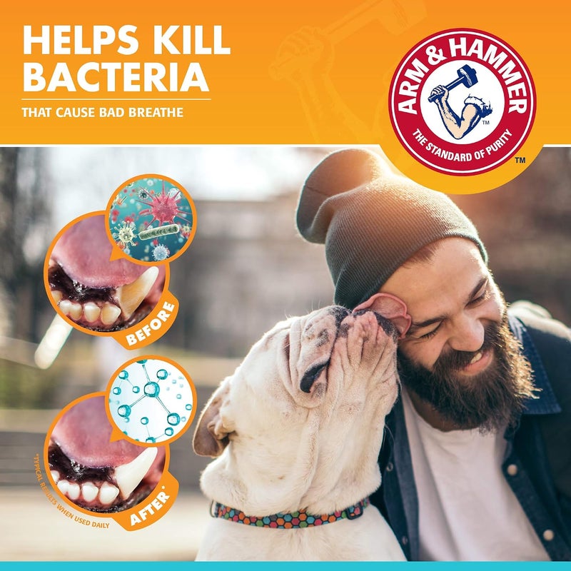 أسنان كلب Arm & Hammer Fresh Breath Enzymatic، نكهة الدجاج، 2.5 أونصة | صيغة تحتوي على بيكنج صودا وإنزيمات، نكهة الدجاج، مناسبة للاستخدام اليومي للكلاب الصغيرة والكبار - Image 2