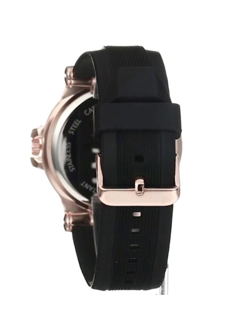 U.S. Polo Assn. - Sport Men's Rose Gold-Tone and Black Silicone Strap Watch USC90006 - Image 1