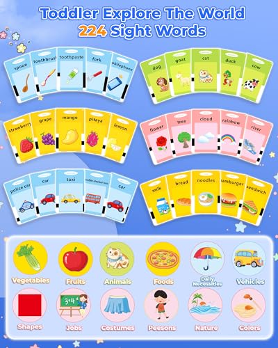 KOKODI Toddler Toys for 2 3 4 5 Year Old Gifts Speech Therapy Toy Talking Flash Card 224 Sight Words Montessori Learning Educational Sensory Toys for Autistic Children Toddler - Image 5