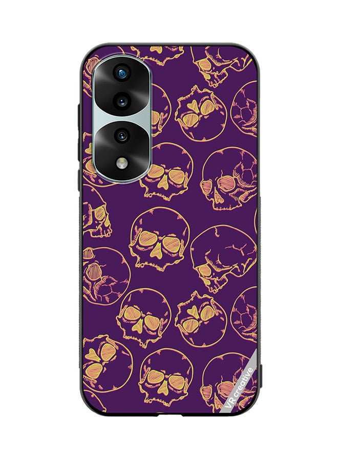 VR CREATIVE Protective Case Cover For Honor 70 Pro Fluorescent Sketch Skulls Design Multicolour - Image 1