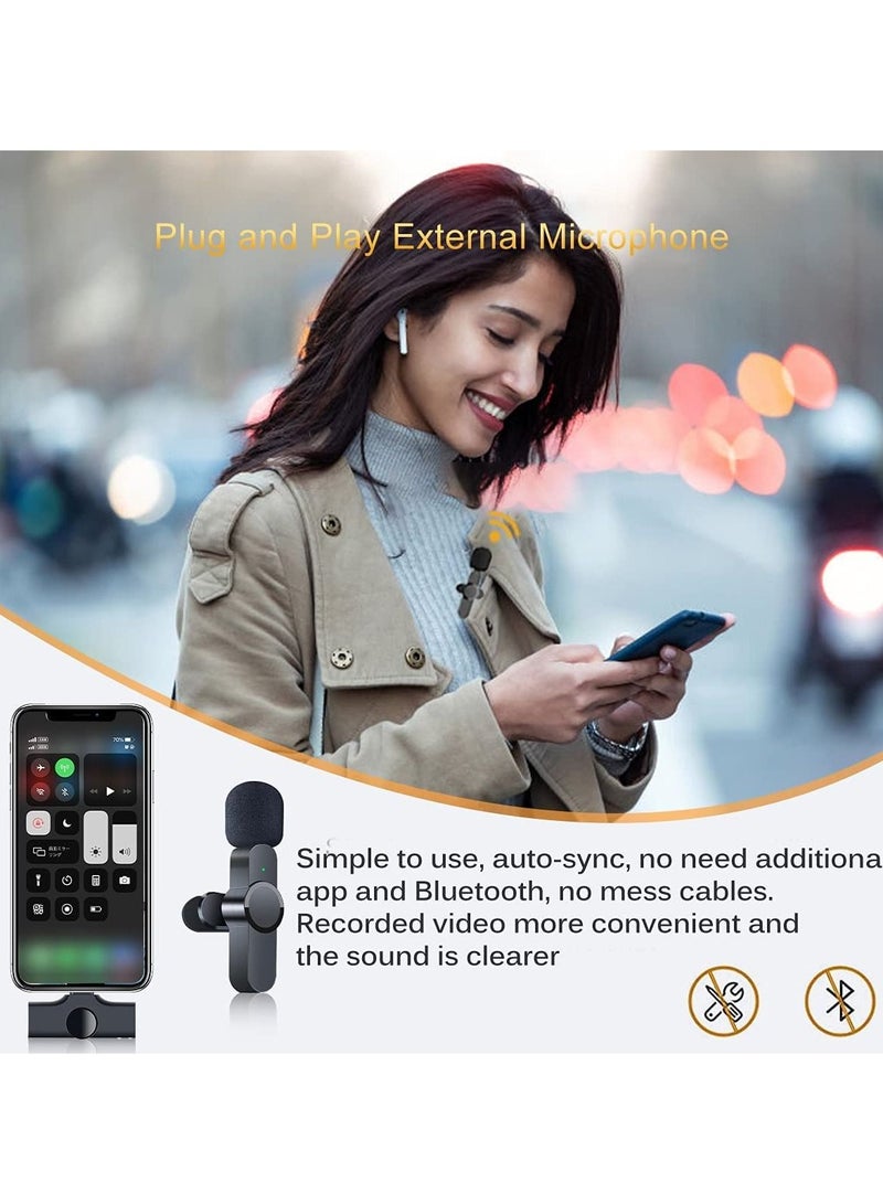 Wireless Lavalier Microphone for iPhone/iPad, Mini Plug-Play Wireless Lapel Mic for Recording TikTok YouTube Live, Noise Reduction/Monitor Sound - Image 3