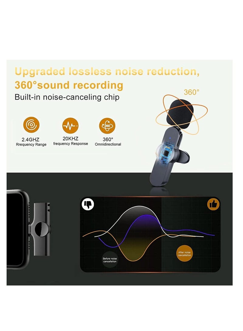 Wireless Lavalier Microphone for iPhone/iPad, Mini Plug-Play Wireless Lapel Mic for Recording TikTok YouTube Live, Noise Reduction/Monitor Sound - Image 2