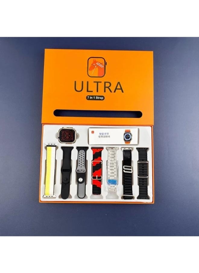 Generic - Smart Watch Ultra 7 in 1 – Multi-Strap Edition with 7 Colorful Different - Image 1