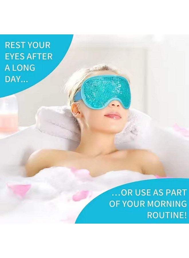 CAVERNSHOP Adjustable Soft Sleeping Eye Mask with Cooling Gel Beads for Dark Circles Dry Eyes Relief Stretchable Blindfold Travel Comfort Women Men - Image 3