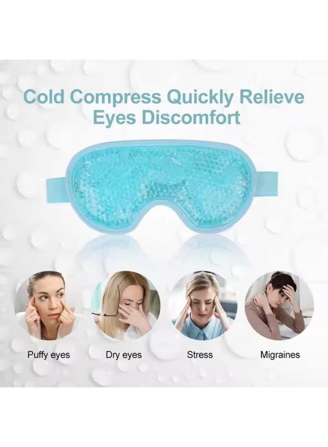 CAVERNSHOP Adjustable Soft Sleeping Eye Mask with Cooling Gel Beads for Dark Circles Dry Eyes Relief Stretchable Blindfold Travel Comfort Women Men - Image 5