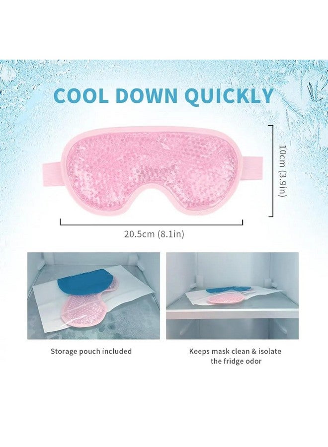 CAVERNSHOP Adjustable Soft Sleeping Eye Mask with Cooling Gel Beads for Dark Circles Dry Eyes Relief Stretchable Blindfold Travel Comfort Women Men - Image 2