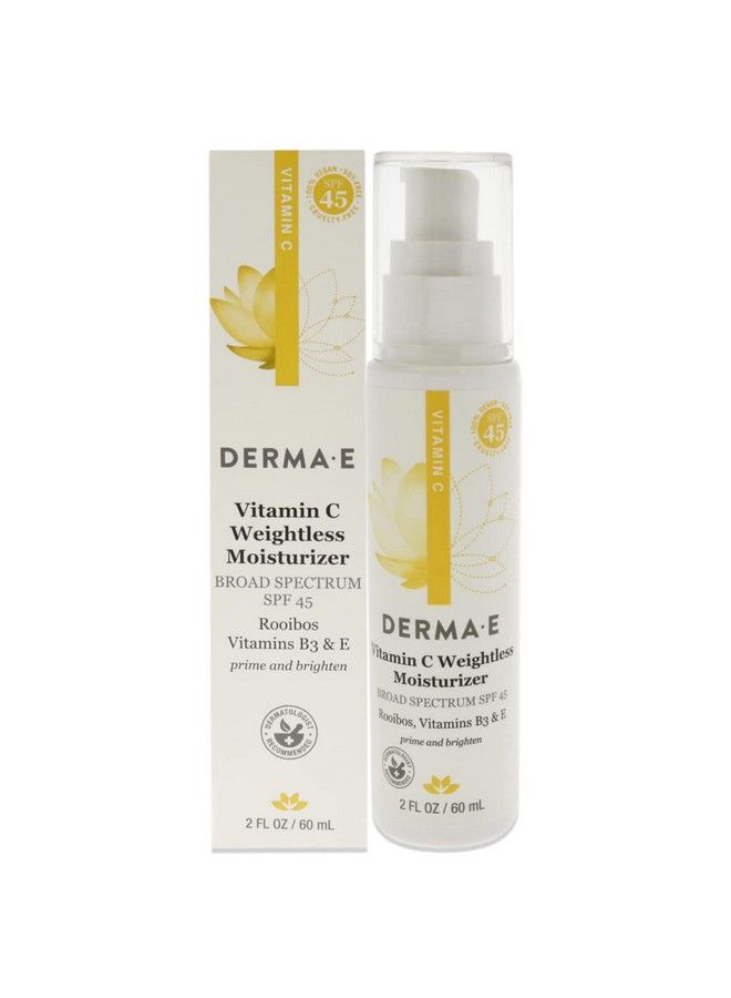 derma-e Vitamin C Weightless Moisturizer Spf 45 Skin Brightening Face Cream With Mineral Uva/Uvb Sunscreen Hydrating Facial Moisturizer For Lines Wrinkles And Uneven Tone 2 Fl Oz - Image 1
