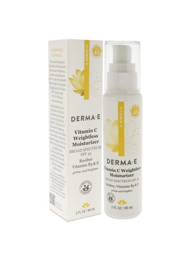 derma-e Vitamin C Weightless Moisturizer Spf 45 Skin Brightening Face Cream With Mineral Uva/Uvb Sunscreen Hydrating Facial Moisturizer For Lines Wrinkles And Uneven Tone 2 Fl Oz - Image 4