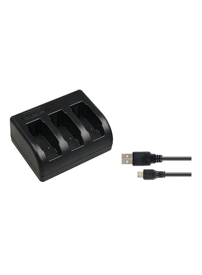 NIBEMINENT 3 Channel USB Battery Charger For GoPro Hero 5 Sports Action Camera Black - Image 1