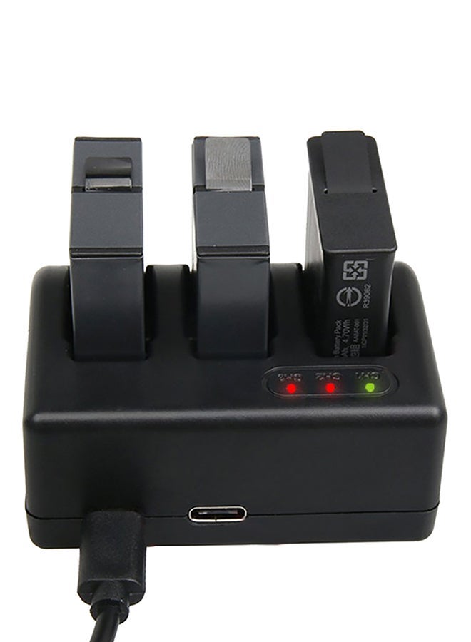NIBEMINENT 3 Channel USB Battery Charger For GoPro Hero 5 Sports Action Camera Black - Image 2