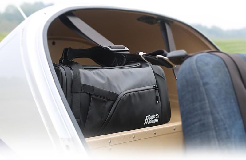 R SPIDER WIRELESS Premium Pilot Bag - Black Aviation Flight Bag - Image 2