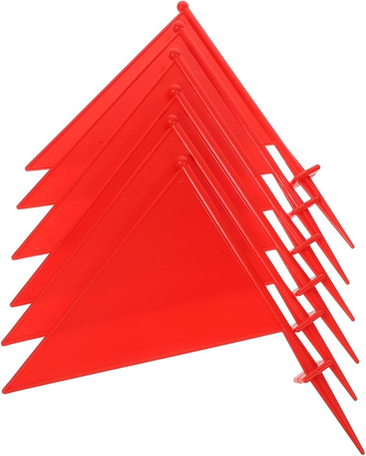 6Pcs Orange ABS Plastic Lawn Marking Flags For Sprinkler Tent Setup And Garden Visibility - Image 1