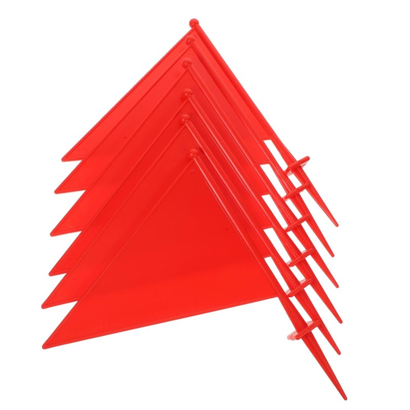 6Pcs Orange ABS Plastic Lawn Marking Flags For Sprinkler Tent Setup And Garden Visibility - Image 2