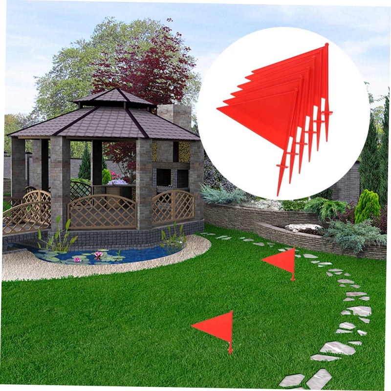 6Pcs Orange ABS Plastic Lawn Marking Flags For Sprinkler Tent Setup And Garden Visibility - Image 4