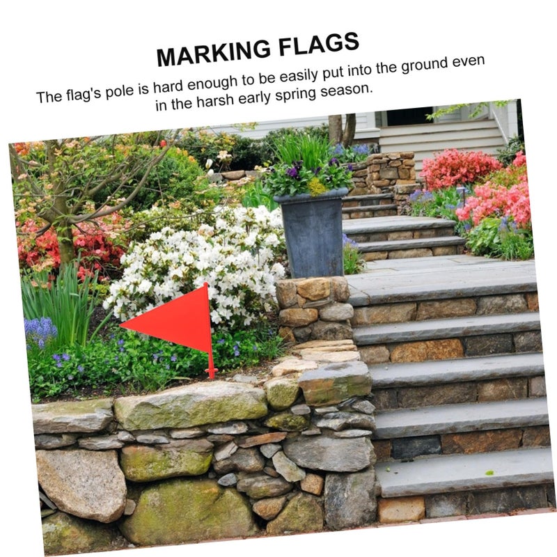 6Pcs Orange ABS Plastic Lawn Marking Flags For Sprinkler Tent Setup And Garden Visibility - Image 5