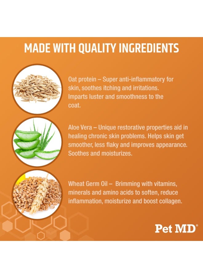 بيت إم دي Pet MD - شامبو دقيق الشوفان للكلاب والقطط لتخفيف الحكة وترطيب البشرة والفراء الجاف - 16 أونصة - Image 2