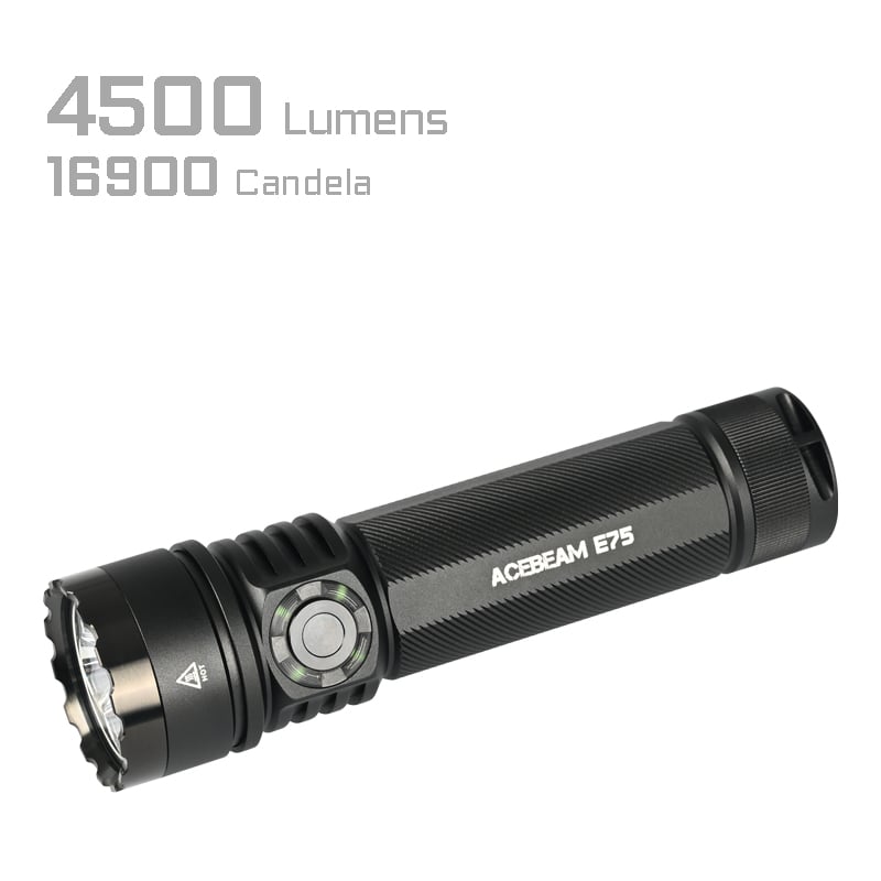 Acebeam E75 EDC Flashlight, Quad-Core LED Torch, 4500 Lumens USB-C Rechargeable Light, 26 Days Runtime for Camping, Hunting, Emergency - Image 1