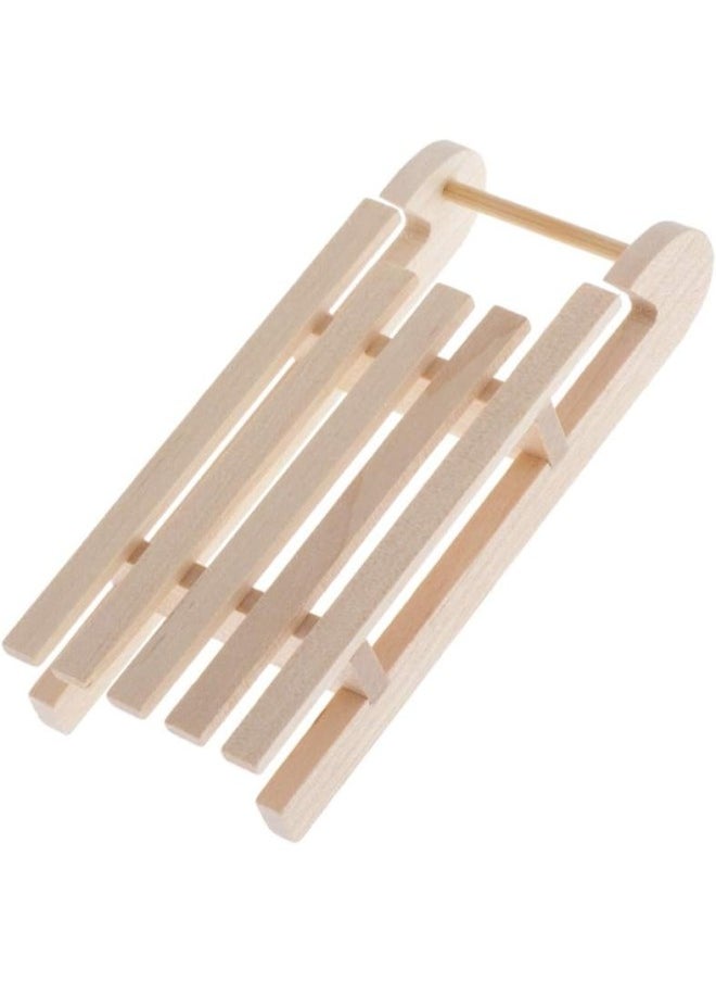 silvercnc 1/12 Dollhouse Unfinshed DIY Wooden Toboggan Sled  - Image 1