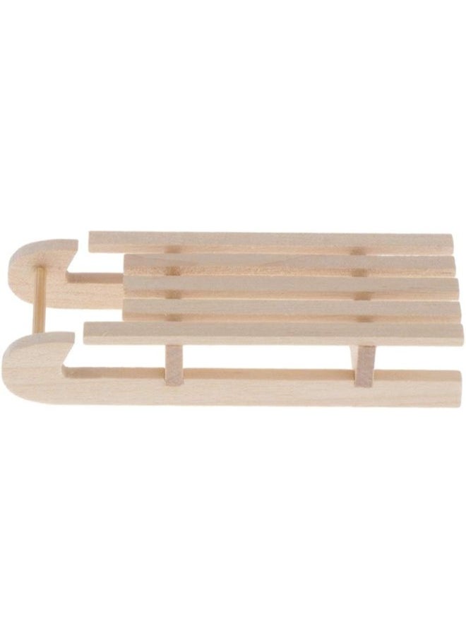 silvercnc 1/12 Dollhouse Unfinshed DIY Wooden Toboggan Sled  - Image 4