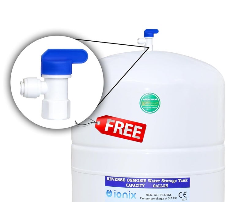 IONIX Ro pressure tank with tank valve, RO Pre-Pressurized Water Storage Tank | Ro Pressure Tank with 4 Gallon Capacity - Image 4