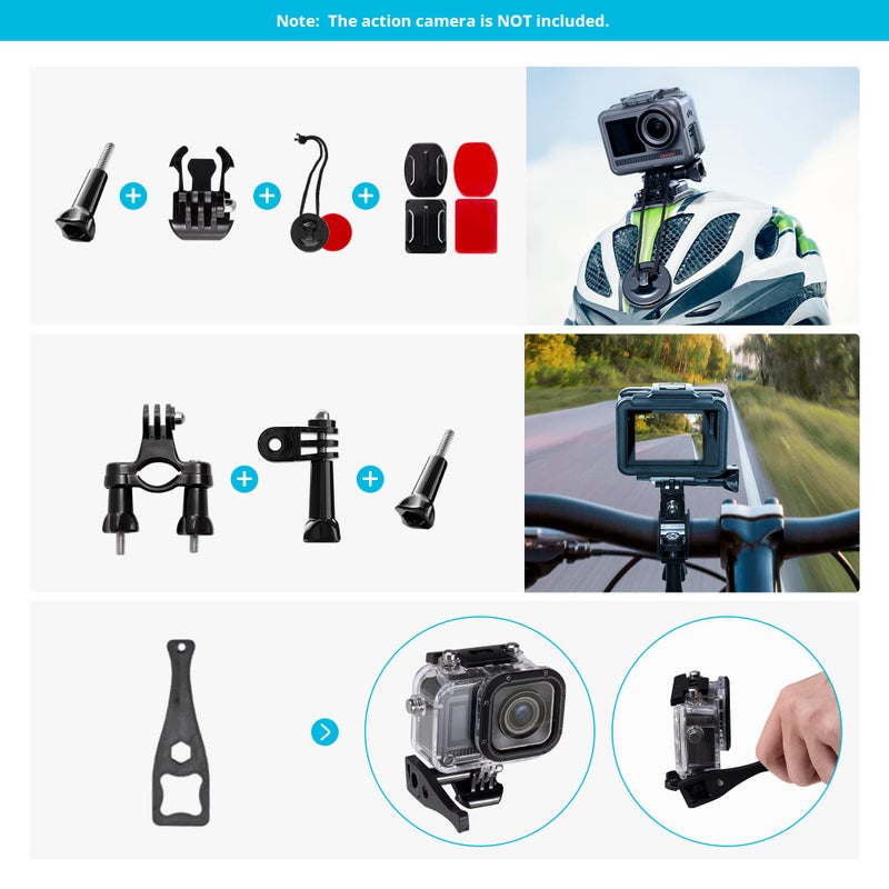AKASO 60 in 1 Action Camera Accessories Kit Compatible with EK7000/EK7000 Pro/Brave 4/Brave 4 pro/Brave 7 LE/Brave 7/Brave 8/V50X/V50 Pro/V50 Elite/GoPro Hero 11 10 9 8 7/ DJI/Apexcam Action Cameras - Image 5
