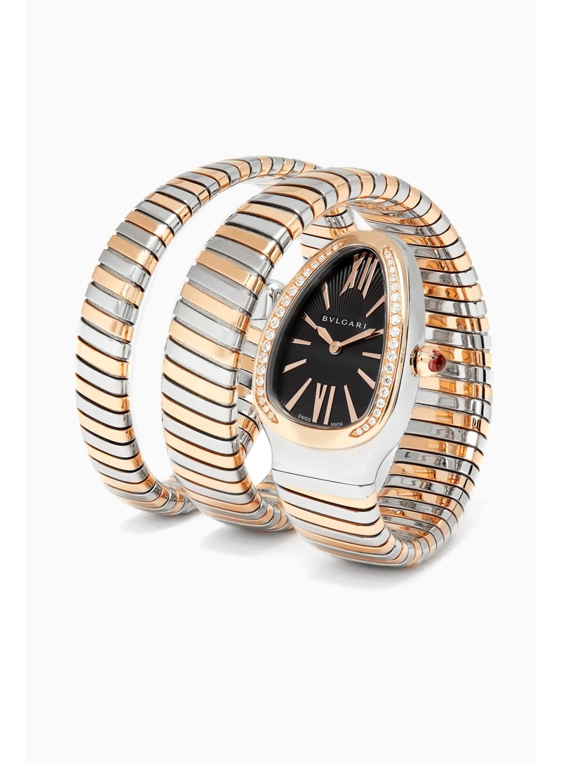 BVLGARI Rose-Gold, Stainless Steel & Diamond Serpenti Tubogas Watch - Image 1