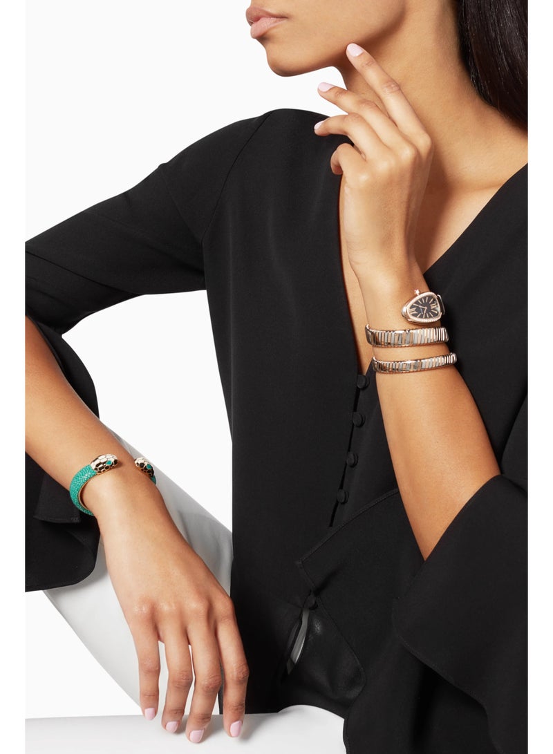 BVLGARI Rose-Gold, Stainless Steel & Diamond Serpenti Tubogas Watch - Image 2