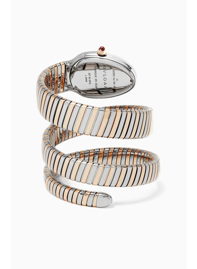 BVLGARI Rose-Gold, Stainless Steel & Diamond Serpenti Tubogas Watch - Image 3