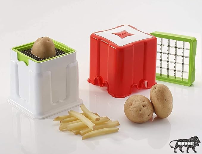 HARSHLOVE French Fries CutterFinger ChipsPotato Chip MakerDicerPotato Chopper Direct Push Function Stainless Steel Blades ABS Unbreakable Vegetable Finger Chips Cutter Dicer - Image 4
