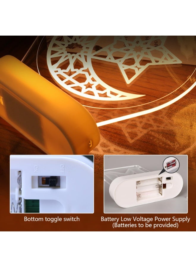Chielor Eid Ramadan Decorative Fairy Light, Ramadan Moon Night Light, Muslim Ramadan Table Light, Ramadan Decoration Lights, LED Muslim Ramadan Lights, Mubarak Ramadan Table Decoration Ornament Night Light (Castle) - Image 3