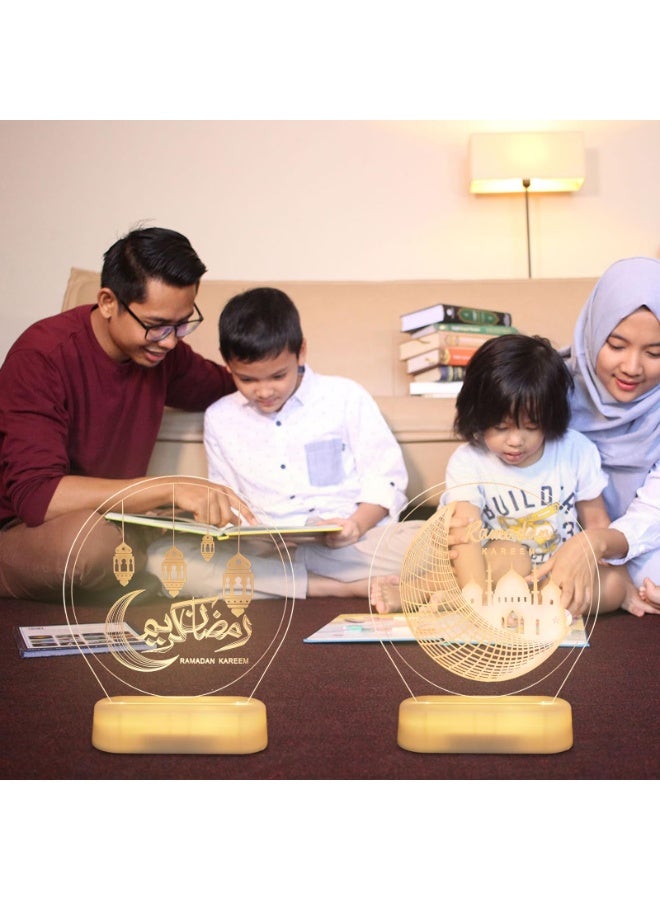 Chielor Eid Ramadan Decorative Fairy Light, Ramadan Moon Night Light, Muslim Ramadan Table Light, Ramadan Decoration Lights, LED Muslim Ramadan Lights, Mubarak Ramadan Table Decoration Ornament Night Light (Castle) - Image 5