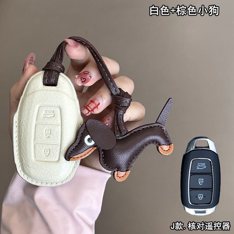 Hyundai Car Key Case Sheepskin Leather Full Coverage for ix35, Mistra, ix25, Elantra, Festa,  Langdong