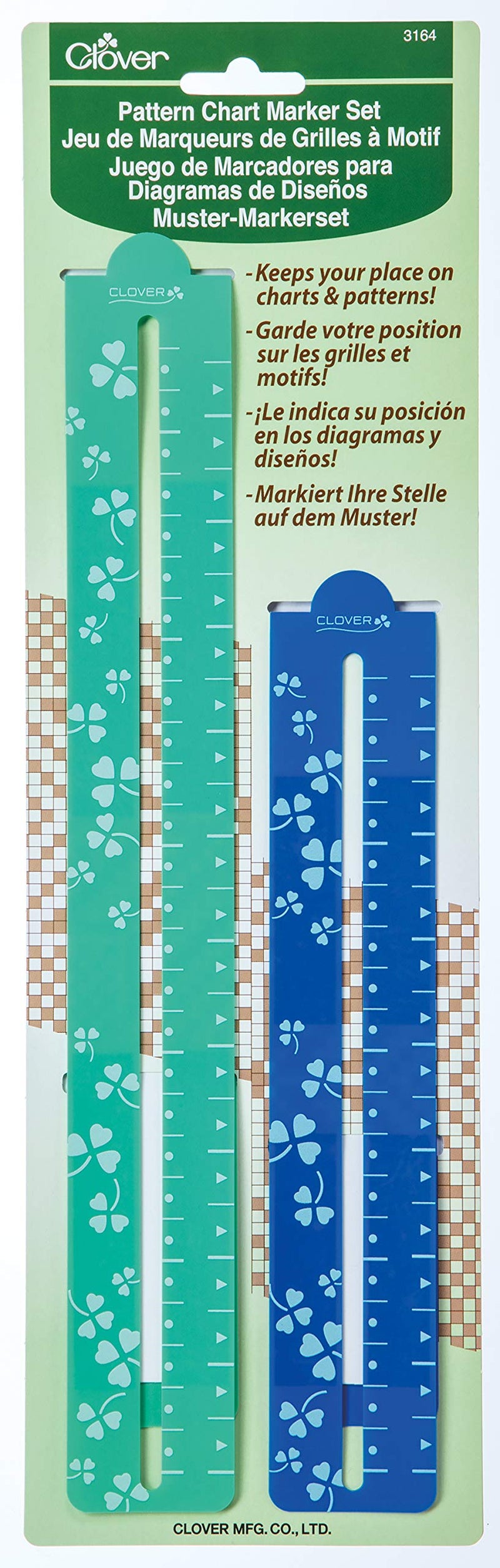 Clover 3164 Pattern Chart Magnetic Gage Place Marker Set, 8-1/2-Inch and 11-3/4-Inch, Green - Image 3