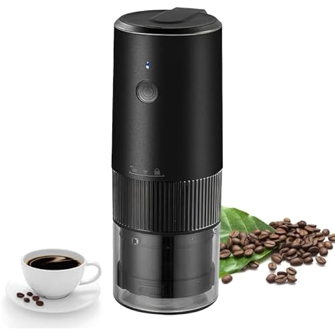 كاست ويف آلة مطحنة حبوب الإسبريسو القابلة للشحن اللاسلكية المحمولة بخشونة قابلة للتعديل مع فرشاة نظيفة وUSB لتسخين القهوة بالقطر - Image 1