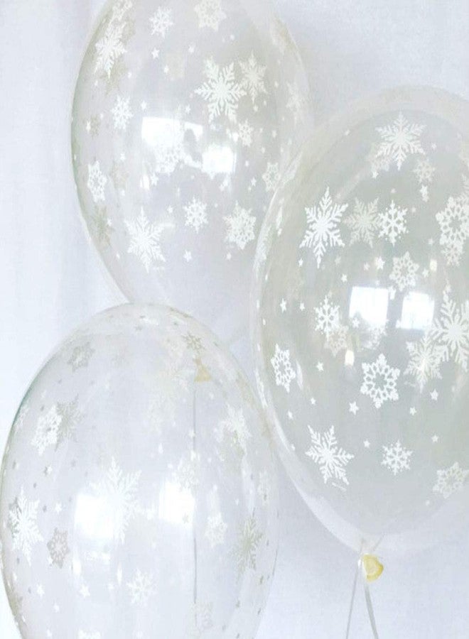 CupaPlay 100PCS Christmas Snowflake Latex Balloons - Winter Wonderland/Xmas/Holiday Birthday Wedding Baby Shower Party Decorations Supplies Favors Clear Snowflakes Decor - Image 2
