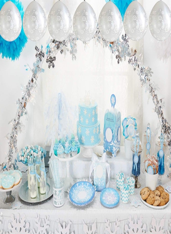 CupaPlay 100PCS Christmas Snowflake Latex Balloons - Winter Wonderland/Xmas/Holiday Birthday Wedding Baby Shower Party Decorations Supplies Favors Clear Snowflakes Decor - Image 4