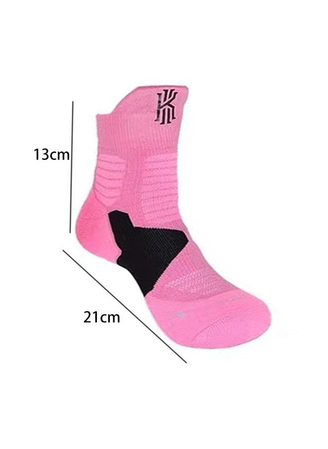 Ant Basketball Socks for Men Boys, Cushioned Athletic Breathable Mid Sock, Professional Thick Socks for Sports Running Training Pink/Black  - Image 3