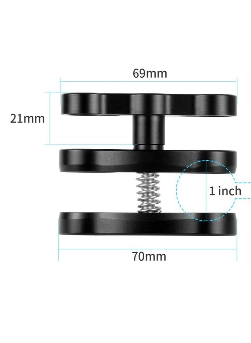 Excefore 1'' Ball Clamp Mount, 4 Pcs Aluminum Standard Long Clip Adapter Bracket Holder for Action Sports Camera Underwater Housing Diving Light Arm Connected Accessories - Image 5